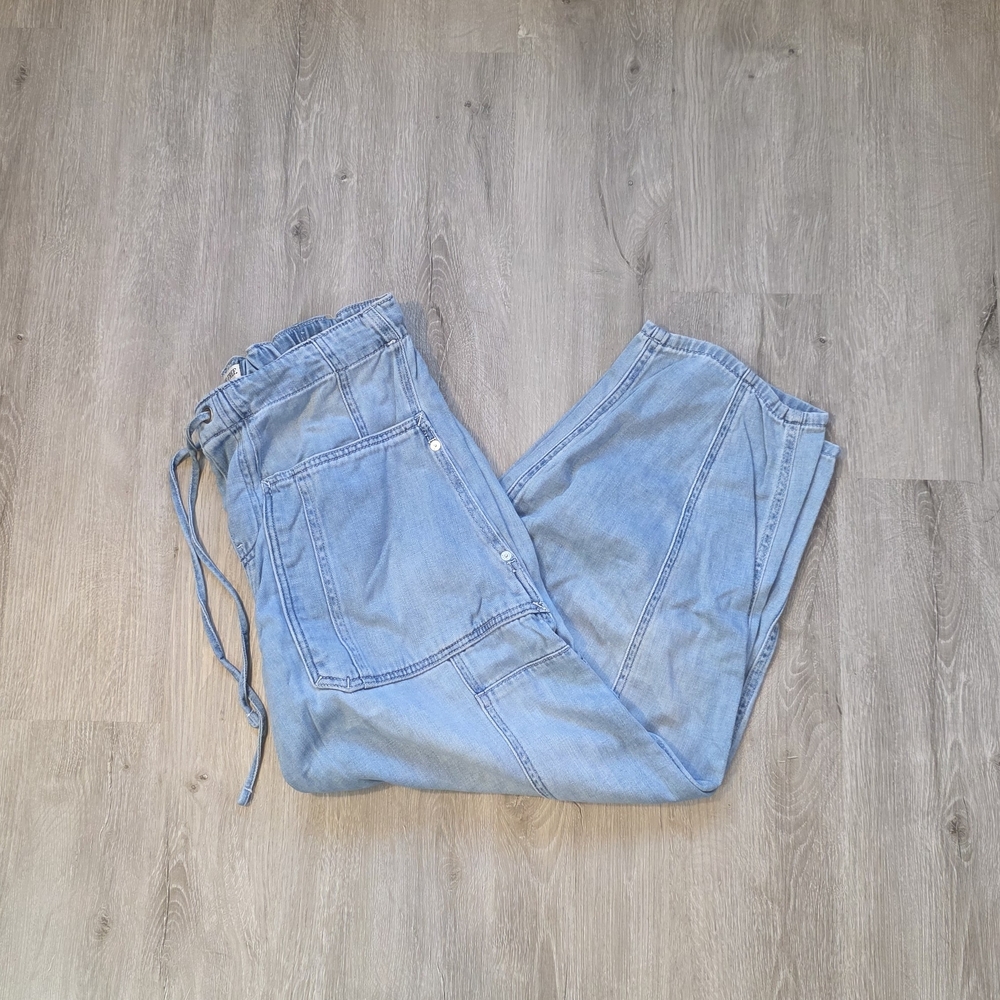 Free People We the Free Silverton Pull On Barrel Blue Jeans Women's Size Small